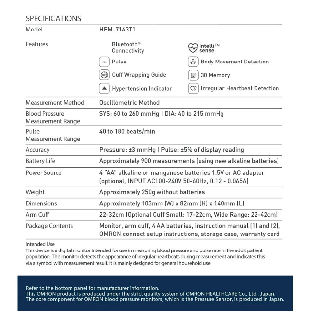 Omron Blood Pressure Monitor Model HEM-7143T1 - Image 3