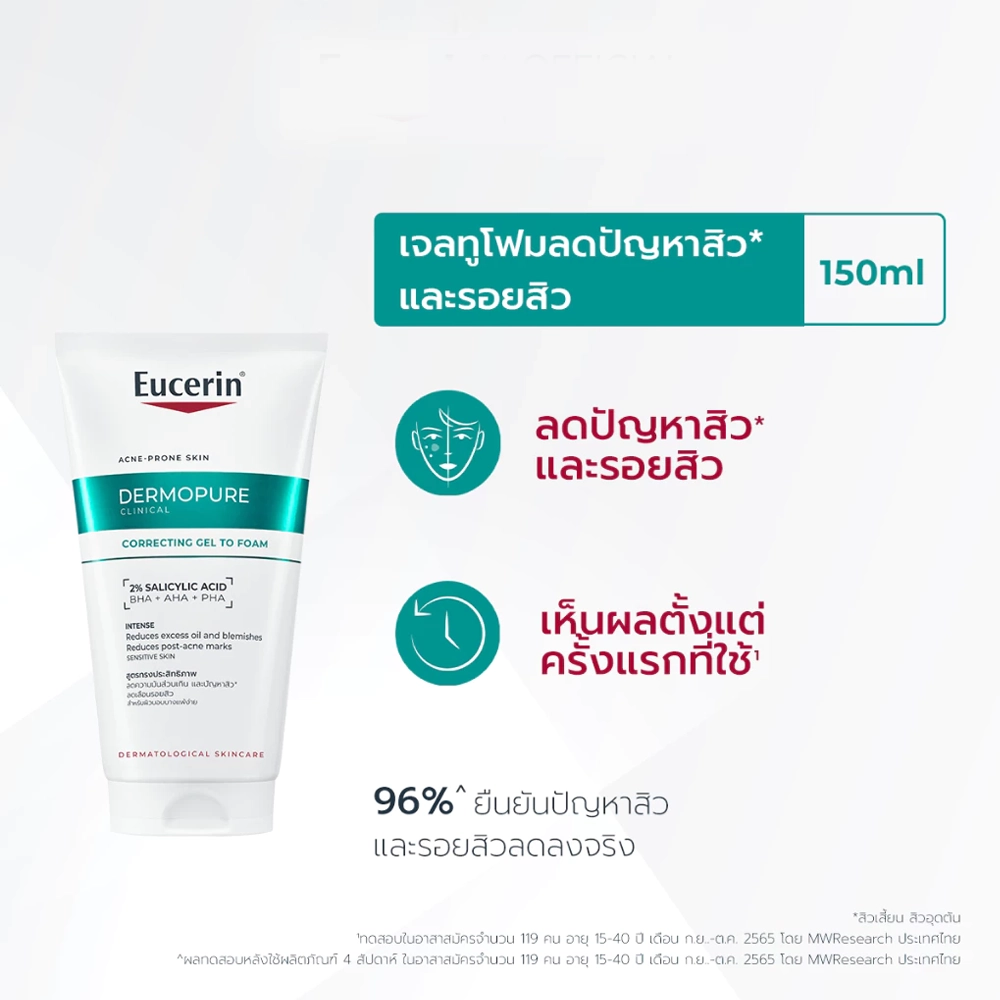 EUCERIN Dermopure Clinical Correcting Gel to Foam 150 ml - Image 2