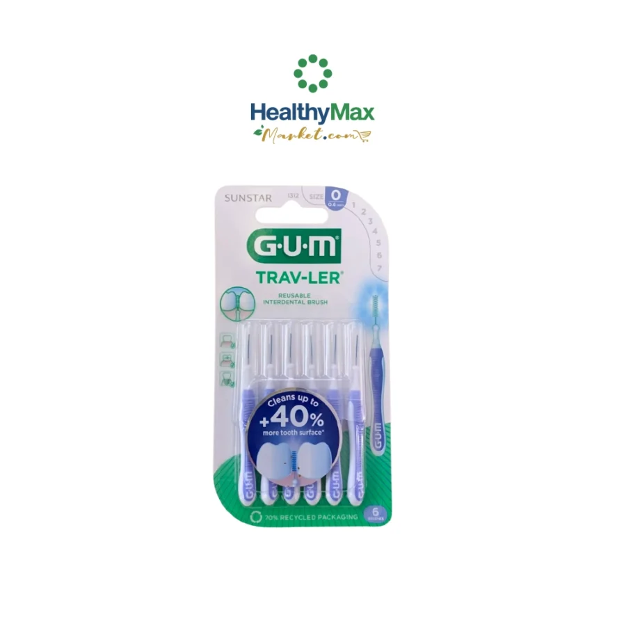 GUM Trav-ler Interdental Brushes 0.6 mm #Size 0 (6 Pcs)