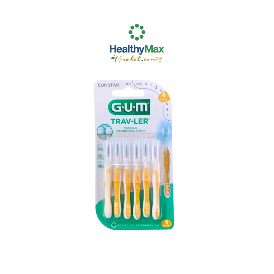 GUM Trav-ler Interdental Brushes 1.3 mm #Size 4 (6 Pcs)