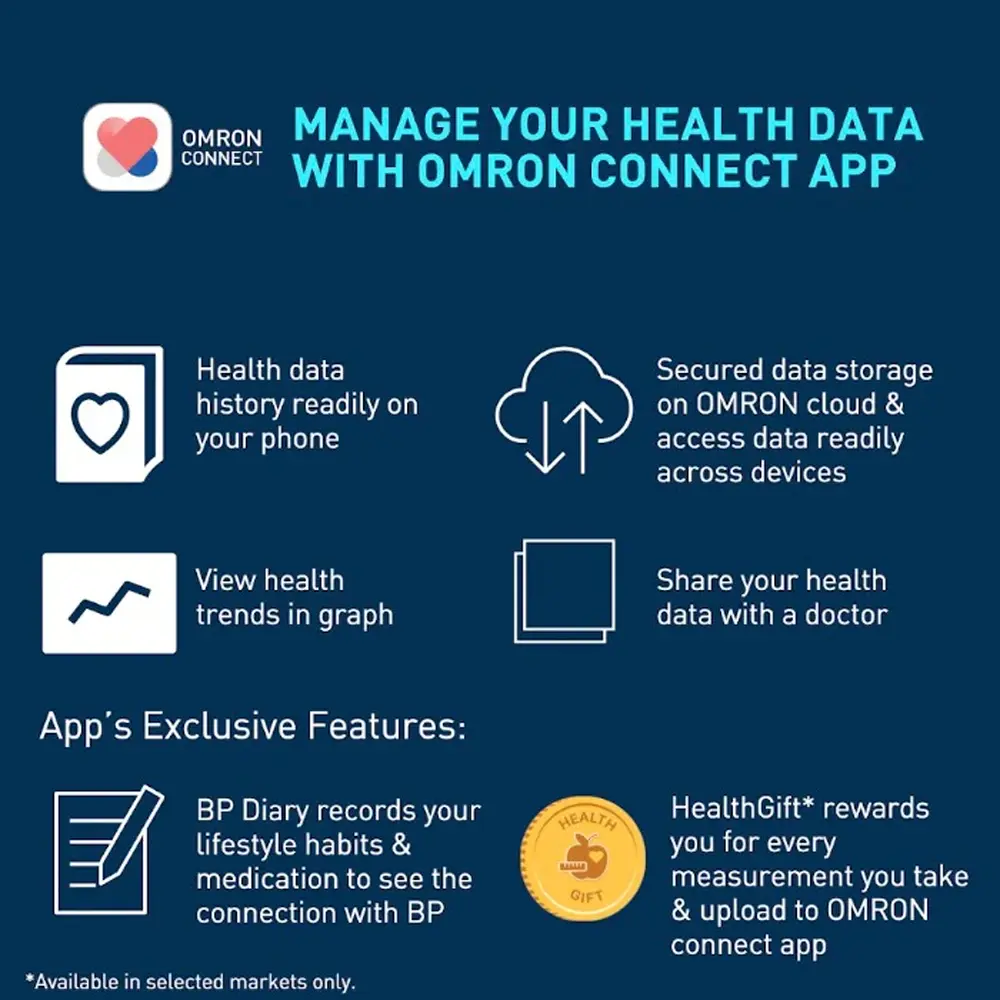 OMRON Blood Pressure Monitor EZ BT Large #HEM-7183T1-L Free AC Adapter Included รับประกันศูนย์ 3+3 ปี - Image 5